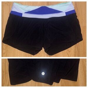 Lululemon Athletica Black running Shorts royal purple/blue